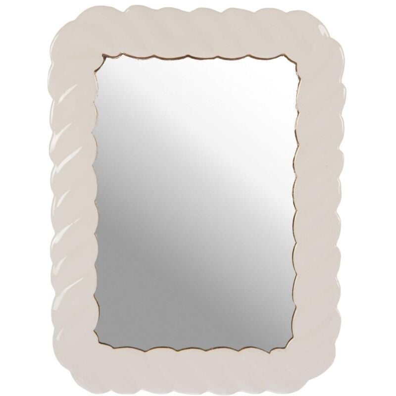 Amadeus - Miroir Torsade en métal blanc
