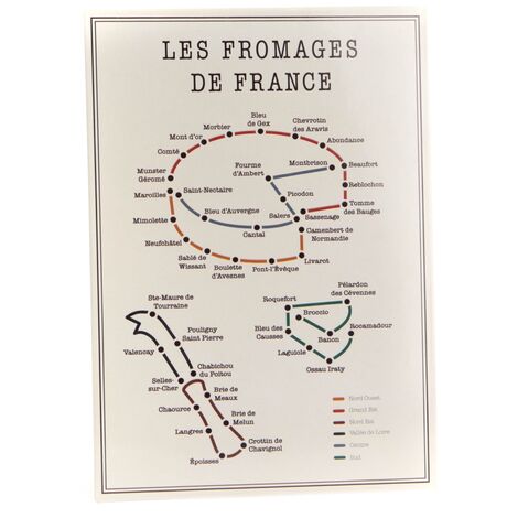 Amadeus - Plaque en métal des fromages de France