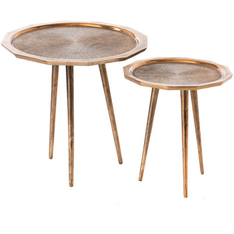 Amadeus - Set de 2 Tables basses Nénuphar or