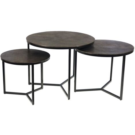 Amadeus - Set de 3 tables basses alu
