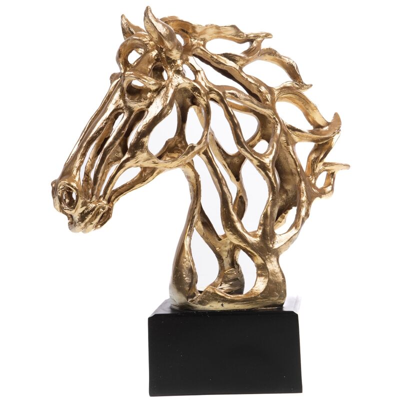 Amadeus - Tête de cheval Colorado doré 40 cm - Or