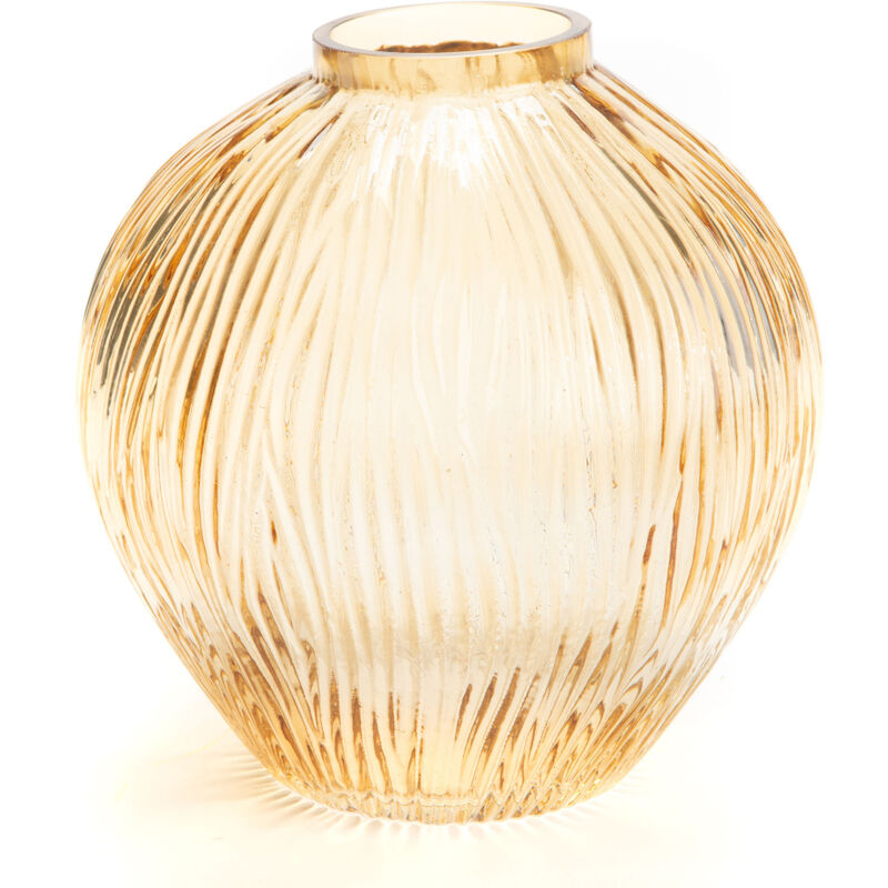 Vase boule Aitor 18 cm ocre - Amadeus