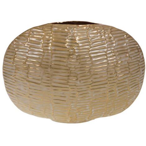 Amadeus - Vase Roche ivoire 27 cm en métal