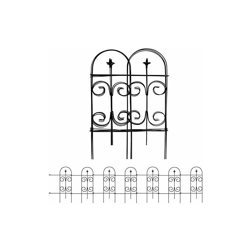 ?81CM X 51CM X 7 Clôture Décorative Métal pour Jardin?Motif Paysage et Barrière Barriere de Jardin?Noir - Amagabeli