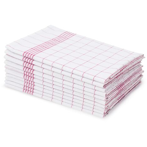 Amago 10 strofinacci, 100% Cotone, 50 x 70 cm - Rosso