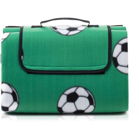 Amago Coperta da Picnic, 150 x 200 cm, Fronte: 100% Pile in PES, Retro: Rivestimento in Alluminio - Disegno Calcio
