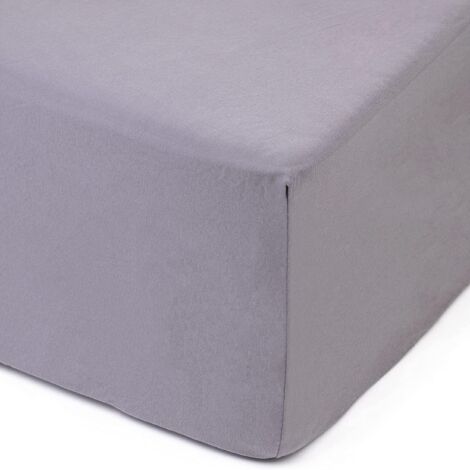 Amago - Lenzuolo, Angoli Elasticizzati 50 cm, 100% Cotone, 160 x 200 cm - Argento