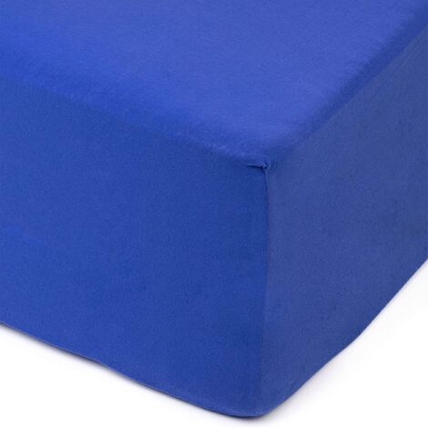 Amago - Lenzuolo, Angoli Elasticizzati 50 cm, 100% Cotone, 180 x 200 cm - Blu