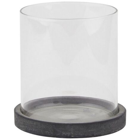 Amalfi Hurricane Lantern - Ceramic - L14 x W14 x H14 cm - Grey