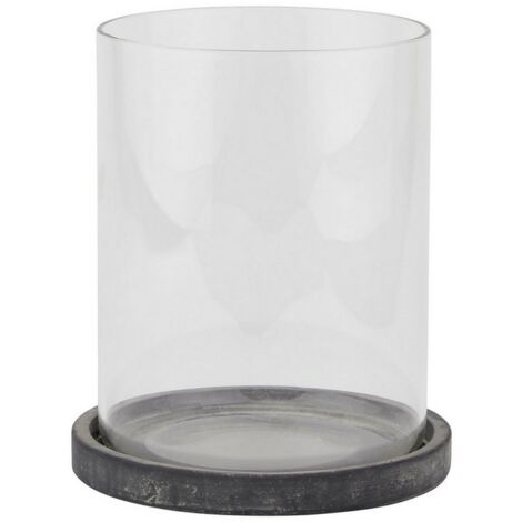 Amalfi Large Hurricane Lantern - Ceramic - L18 x W18 x H21 cm - Grey