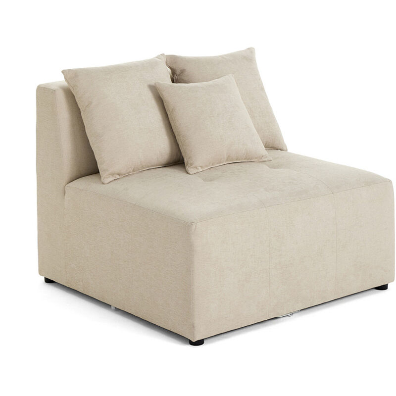 Lisa Design - Amalfi - module d'assise sans accoudoirs - 1 place - en tissu - beige