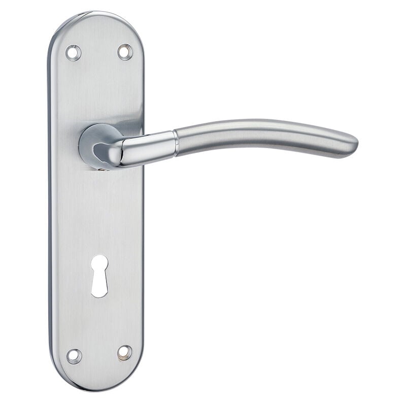 Carlisle Brass - Amalfi Satin/Polished Chrome Lever Lock on Backplate