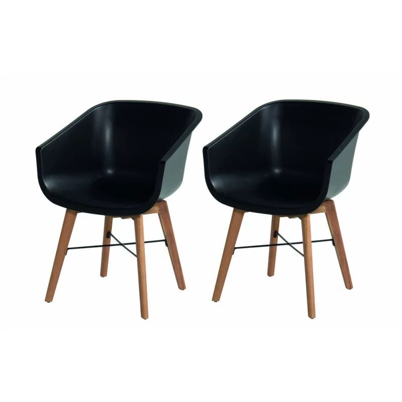 Lot de 2 chaises amalia Eucalyptus Noir