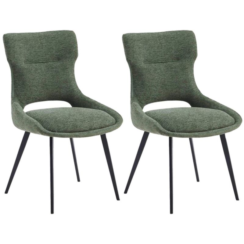 Altobuy - amanda - Lot de 2 Chaises Tissu Coloris Vert