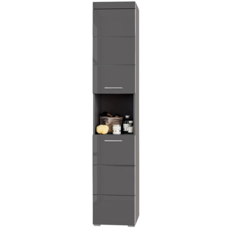 Trendteam - Colonne de salle de bain amanda - 2 portes - L37 x P31 x H190 cm - Gris