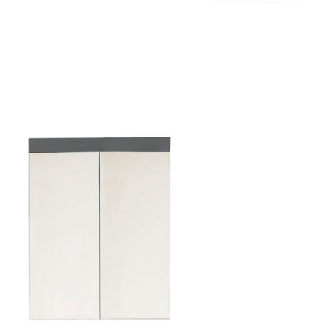 AmandaMandoBea Bad Spiegelschrank A 2 Spiegeltüren grau, Agavegrau Hochglanz.