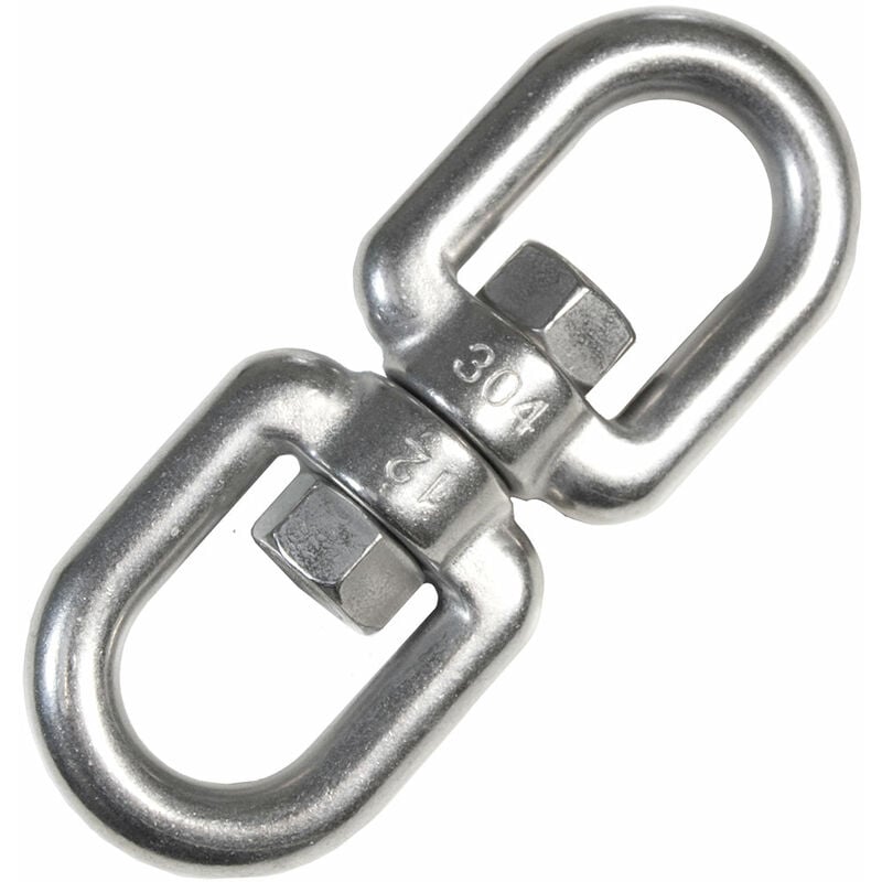 Merillon en acier inox 10x125mm 2 anneaux pivotants en métal inoxydable pour accrocher sièges suspendus max 420kg - Amanka