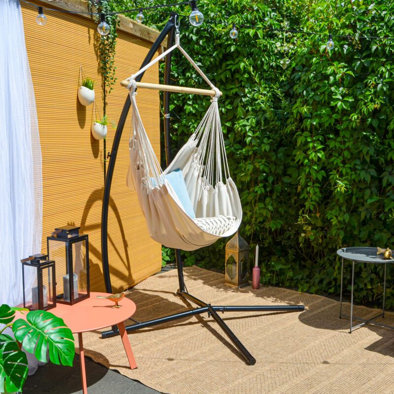 Nero Supporto per Sedia Sospesa Struttura in Acciaio per Uso Interno Esterno 115x115x170 cm Solo Telaio Sekey Sostegno per Sedia Sospesa capacit/à di Carico Max 150 kg