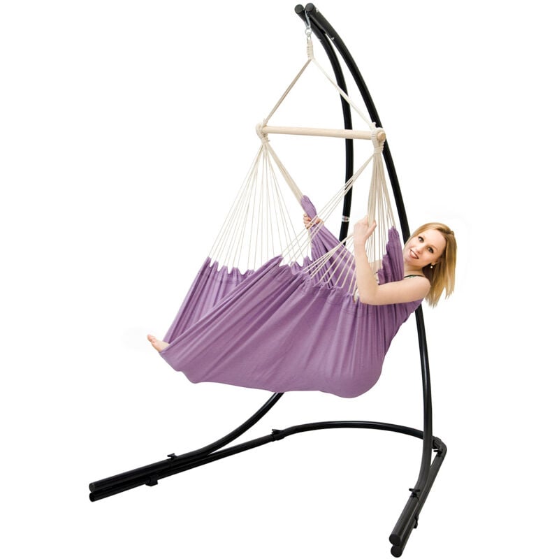 Supporto Amaca con xxl Sedia Sospesa 360° Poltrona Dondolo Giardino Viola - fliederfarben