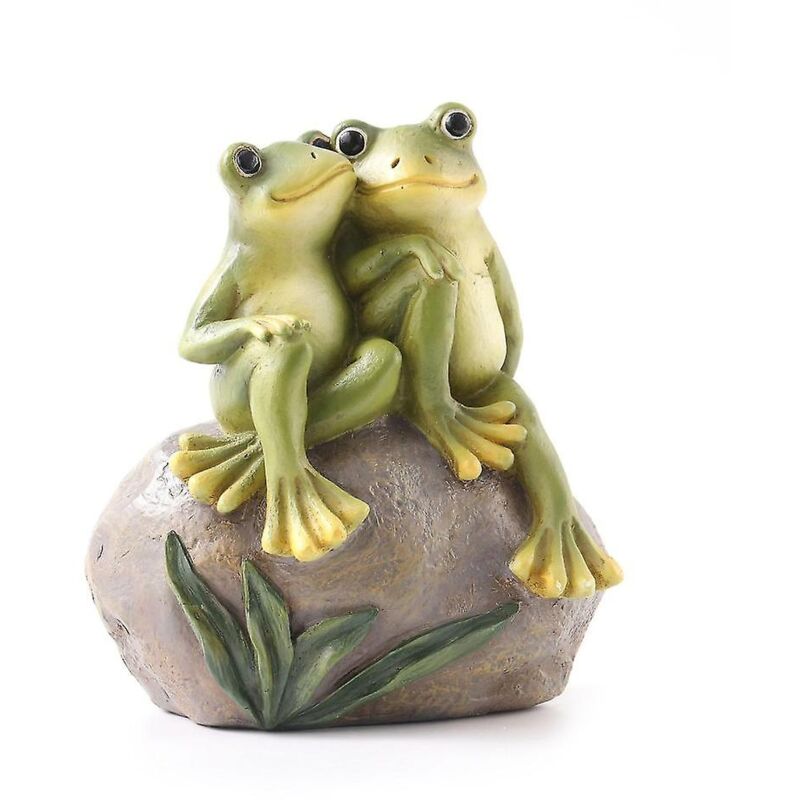 Fei Yu - Amant Grenouille Décor Jardin Grenouilles Couple Statues Romantique Résine Animal Figurine Grenouille Trucs Extérieur Pelouse