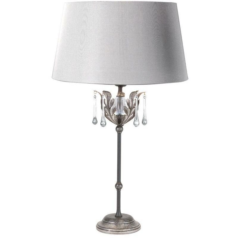 Elstead Amarilli - 1 Light Table Lamp Silver, Black, E27