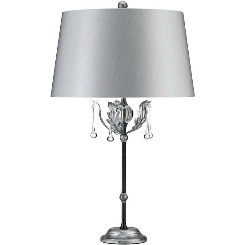 Elstead Amarilli - 1 Light Table Lamp Silver, Black, E27