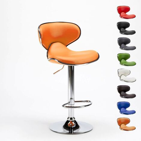 SUPERSTOOL Amarillo Design Moderner schwenkbarer Chrom Küchen- und Barhocker Farbe: Orange