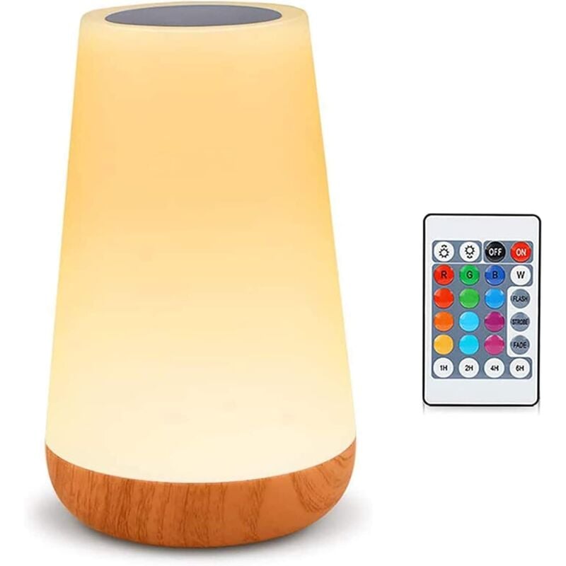 Hanbing - Veilleuse led, Lampe de Chevet, Lampe Nuit Colorée Toucher, Télécommande, Rechargeable avec Luminosité Réglable, pour chambre à coucher,