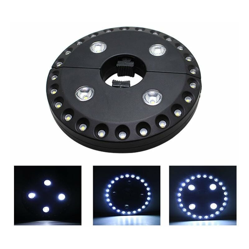 

Amazon 24 + 4LED lampara de paraguas lampara de camping lampara colgante de disco desmontable lampara de tienda de campana iluminacion de emergencia