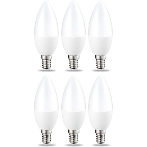 IKVZVKI Amazon Basics Lot de 6 petites ampoules LED en forme de flamme Culot Edison à vis E14 4.9 W (équivalent 40 W) Blanc chaud Intensité non variable