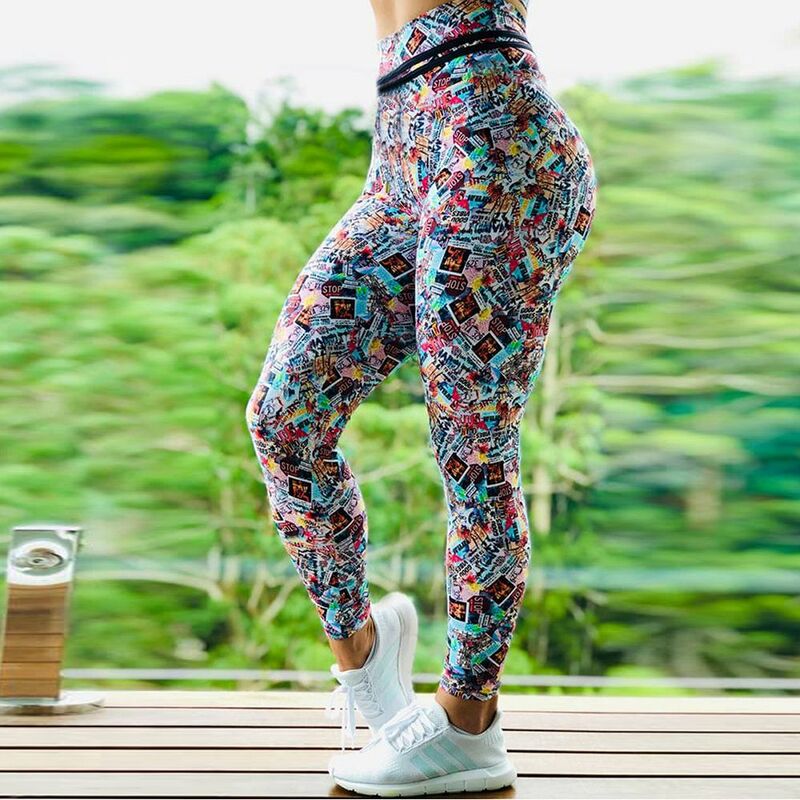 

Amazon cross-border leggings de cadera de cintura alta deportes femeninos pantalones de fitness de secado rapido medias stock pantalones de yoga