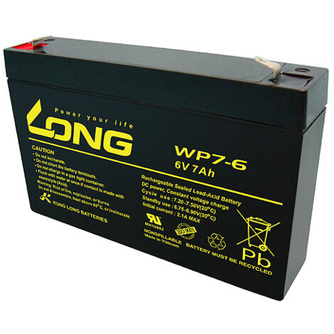 Amazon Kung Long Akku WP7-6 6V 7Ah AGM Blei Vlies wartungsfrei 6Volt
