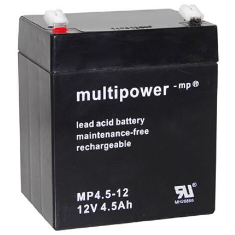 Amazon Multipower Blei-Akku MP4,5-12  Pb 12V / 4,5Ah Faston 4,8