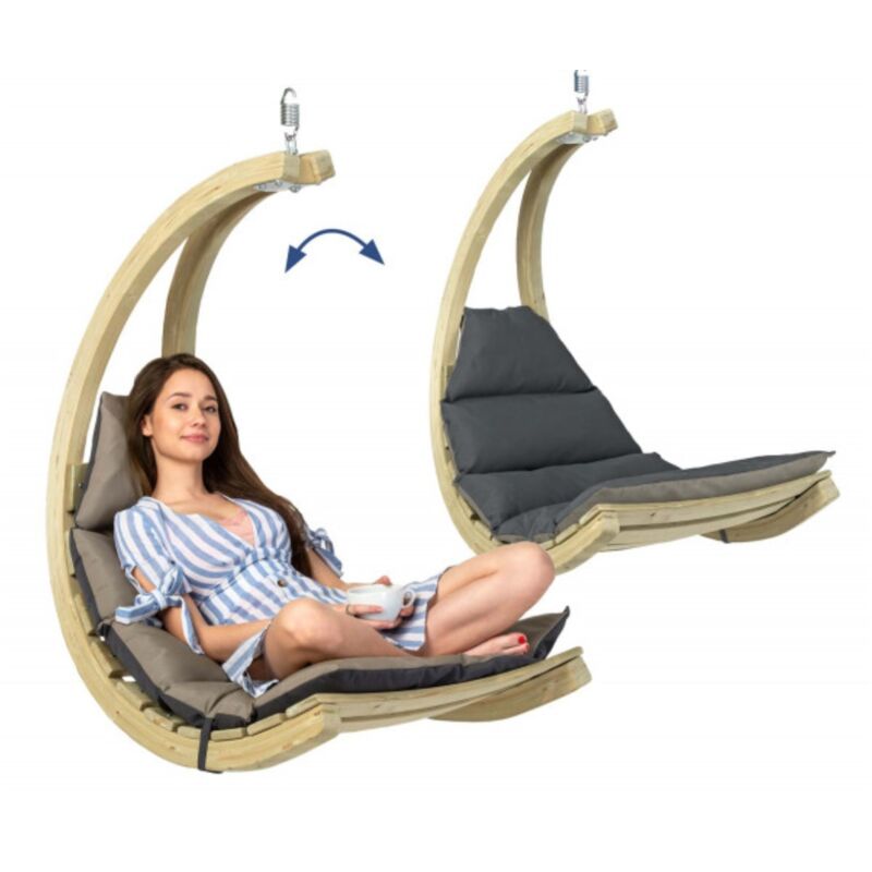 Amazonas - Fauteuil relax suspendu Swing chair anthracite en bois