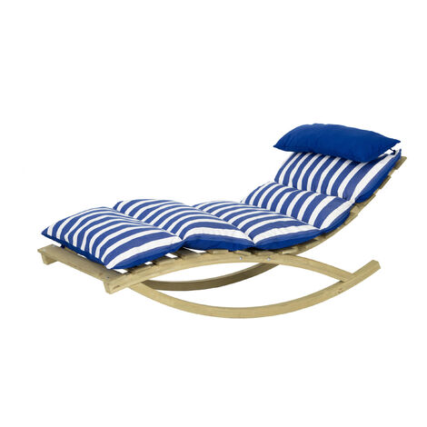 AMAZONAS Rocking Lounger Navy Schaukelliege inkl. Holzgestell und Kissen