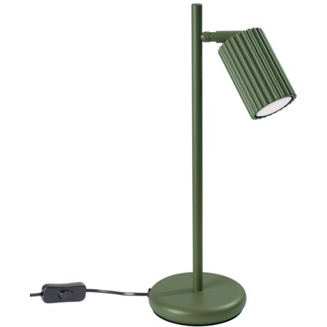 AMBER 1 GU10 Schreibtischlampe olivgrün Alu LUMILO 16.309.24