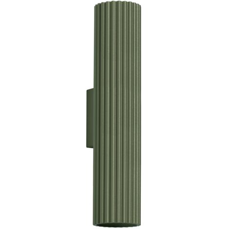 AMBER 2 GU10 AMPOULES MURALES VERT OLIVE ALU LUMILO 16.267.15
