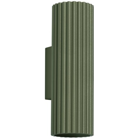 AMBER 2 GU10 AMPOULES MURALES VERT OLIVE ALU LUMILO 16.771.57