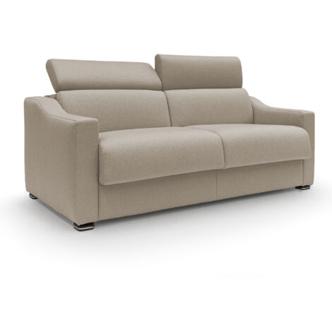Amber Schlafsofa mit 18 cm hoher Matratze Stoff T05 191 cm (mat. 140x197) beige
