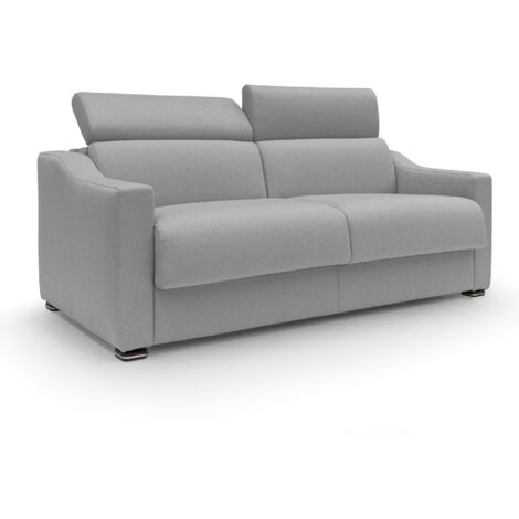 Amber Schlafsofa mit 18 cm hoher Matratze Stoff T05 191 cm (mat. 140x197) grau