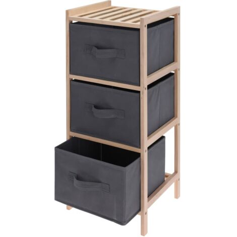 Ambiance Armoire de rangement avec 3 boîtes de rangement Gris foncé H&S Collection - N/A