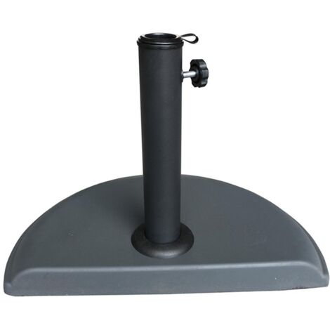 AMBIANCE base parasol media luna 10 kg antracita , Base parasol pared 10 kg antracitaPie de parasol ajustable para mástiles de 38 a 48 mmResina maciza con protección uv par
