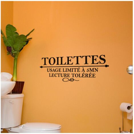 Ambiance-Live, Adesivo da Parete, Adesivo Motivo: toilette ad uso limitato - 20 x 55 cm - nero