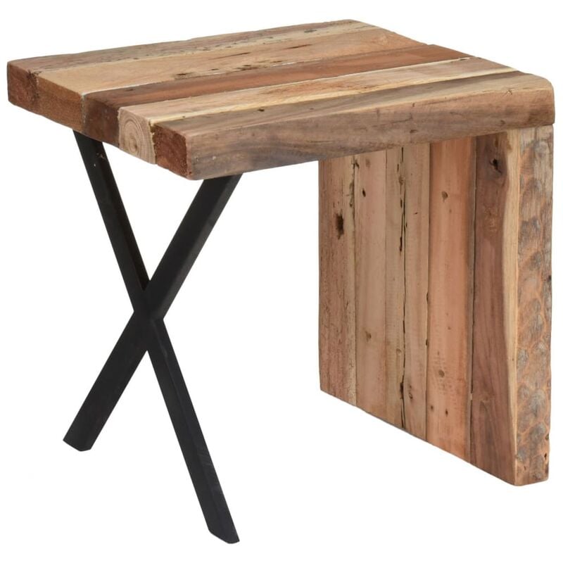 

Mesa auxiliar con forma de L madera de teca 45x40x45 cm - Marrón - Ambiance