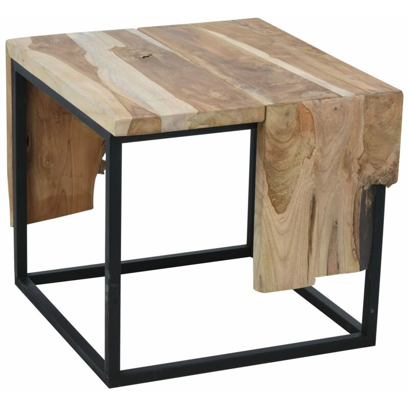 

Mesa auxiliar de madera de teca 54x50x46 cm - Marrón - Ambiance