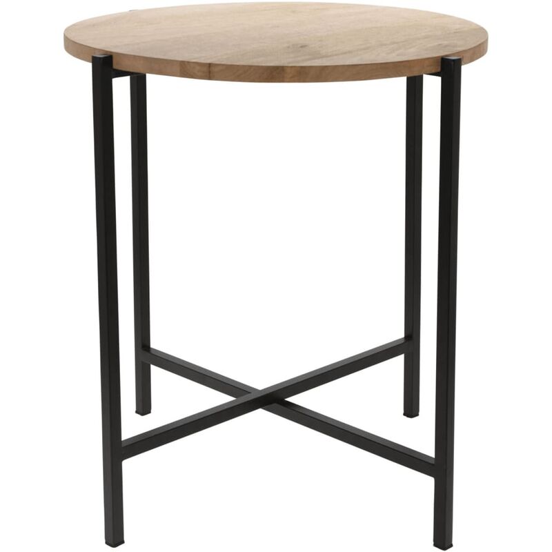 

Ambiance Mesa auxiliar redonda de madera y metal 45 cm - Negro