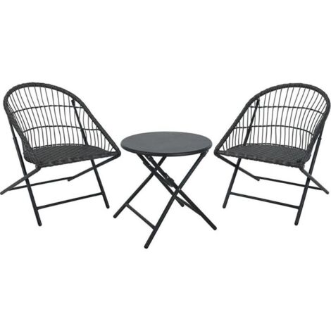 AMBIANCE mesita 45 cm &43 2 sillones plegables conjunto , Conjunto mesita 45 cm &43 2 sillones plegablesIdeal para balcón o terrazaTotalmente plegable-Sillas para hasta 100 kg&lt