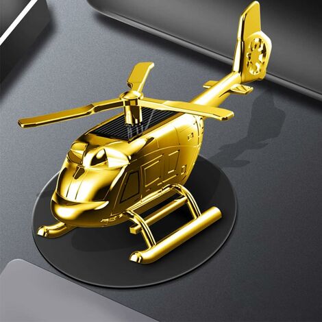 Ambientador, Difusor de perfume para automóvil con rotación solar Adorno de ambientadores para automóviles Adorno Decoración de aromaterapia en forma de helicóptero sólido para automóvil y hogar (Oro)