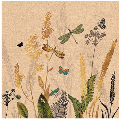 AMBIENTE - SERV. DE TABLE 33CM (20) FLEURS ORNEMENTALES RECYCLEES NATURE FSC Mix