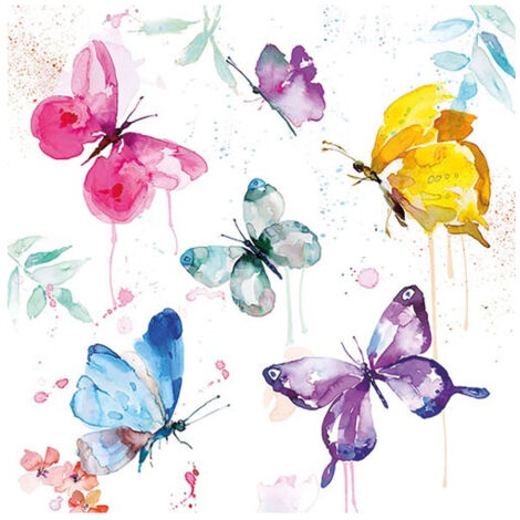 AMBIENTE - SERV. DE TABLE 33CM (20) PAPILLONS FSC Mix